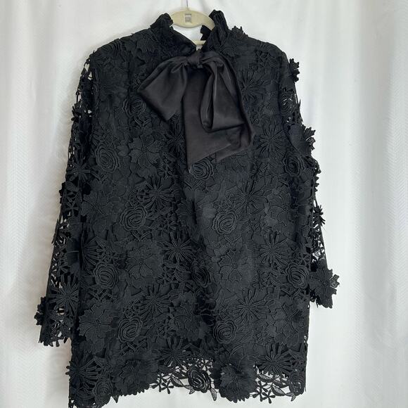 Tuckernuck Guipure Lace Faye Blouse black size XXXL event party holiday - Picture 4 of 11
